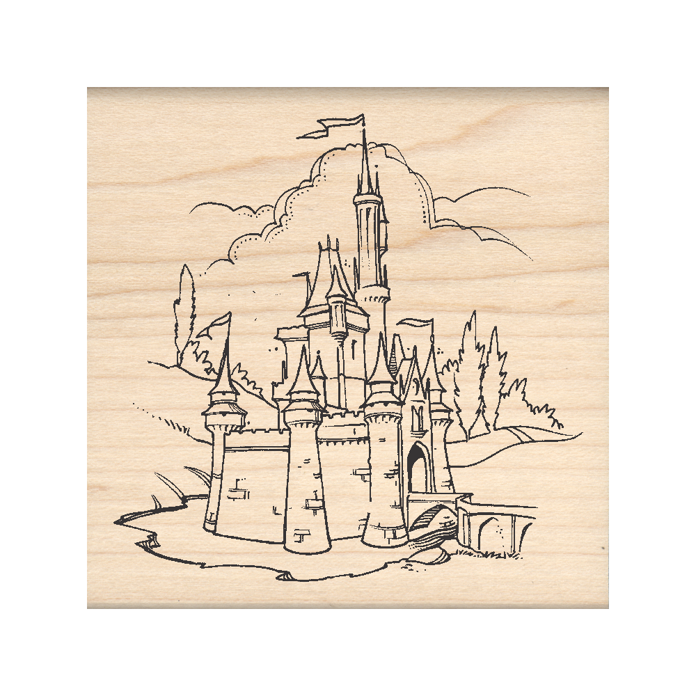 Castle Rubber Stamp 2.5" x 2.5" block