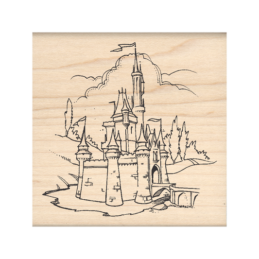 Castle Rubber Stamp 2.5" x 2.5" block