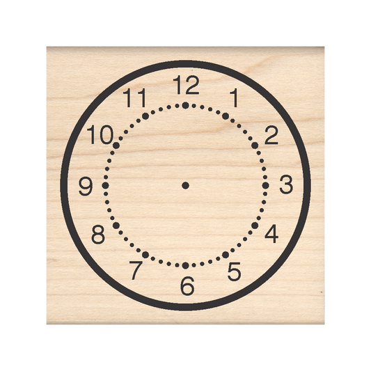 Clock Rubber Stamp 2.5" x 2.5" block