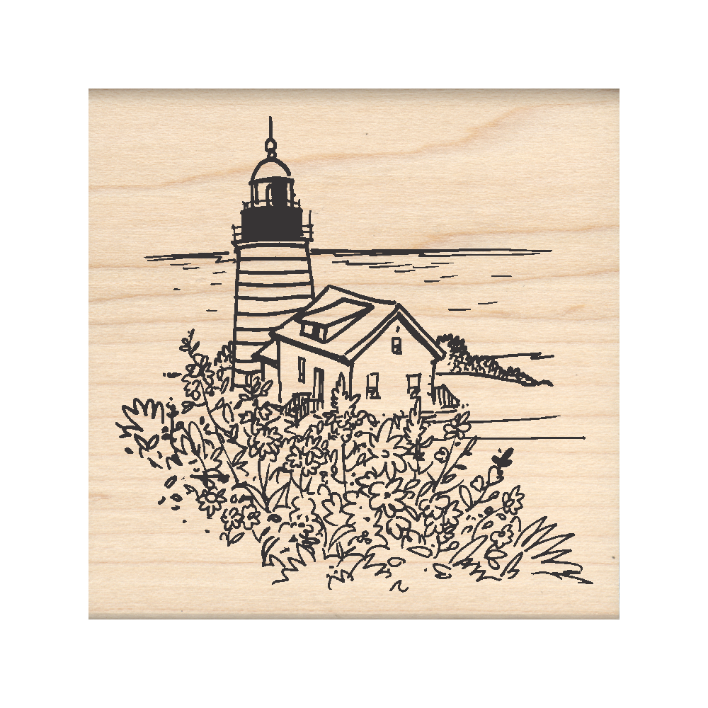 Lighthouse Rubber Stamp 2.5" x 2.5" block
