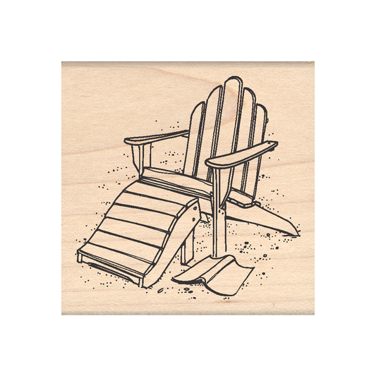 Adirondack Chair Rubber Stamp 2.5" x 2.5" block