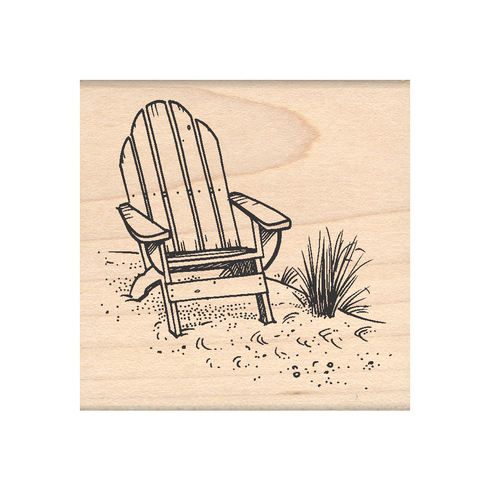 Adirondack Chair Rubber Stamp 2.5" x 2.5" block