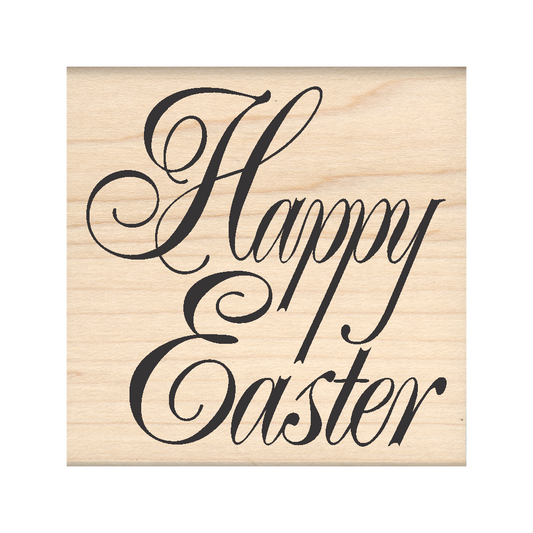 Happy Easter Rubber Stamp 2.5" x 2.5" block
