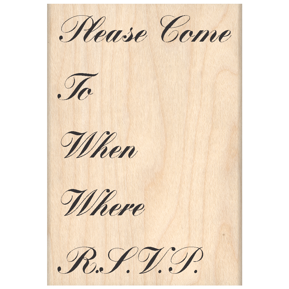 RSVP Rubber Stamp 2.25" x 3.25" block