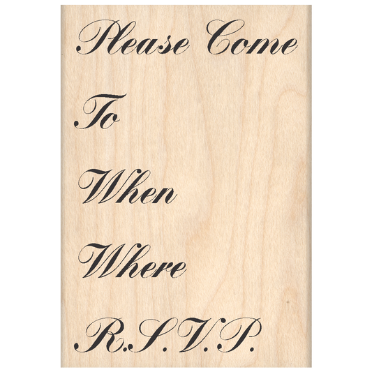 RSVP Rubber Stamp 2.25" x 3.25" block
