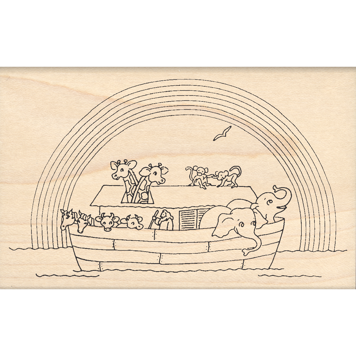 Noah's Ark Rubber Stamp 2.5" x 4" block