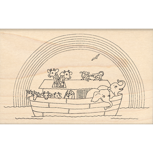 Noah's Ark Rubber Stamp 2.5" x 4" block