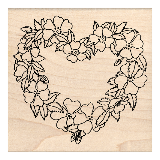 Heart Rubber Stamp 3" x 3" block