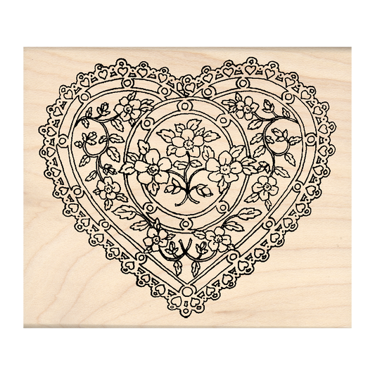 Heart Rubber Stamp 3" x 3.25" block