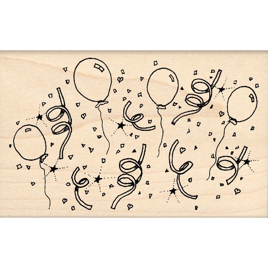 Party Background Rubber Stamp 2.5" x 4" block