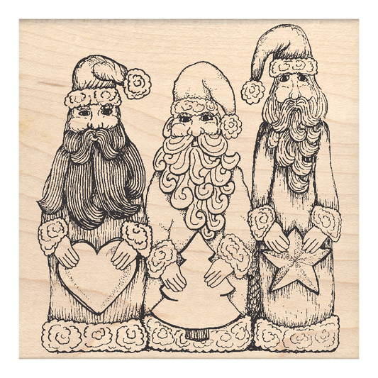 Three Wise Men Christmas Rubber Stamp 3" x 3.25" Block:"