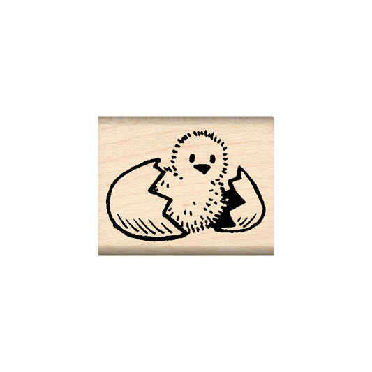 Chick Rubber Stamp 1" x 1.25" block