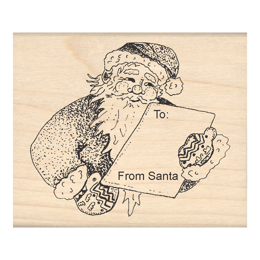 To: FromSanta Christmas Rubber Stamp 2.5" x 3" block