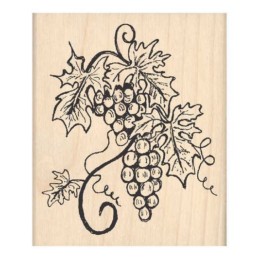 Grapes Rubber Stamp 2.5" x 3" block