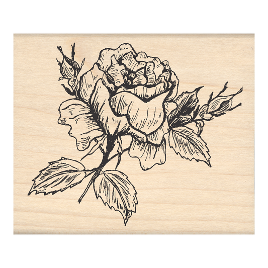 Rose Rubber Stamp 2.5" x 3" block