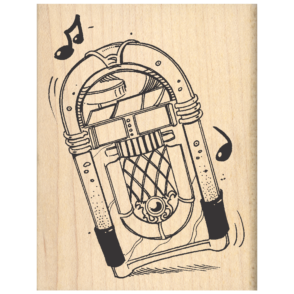 Juke Box Rubber Stamp 2.5" x 3.25" block