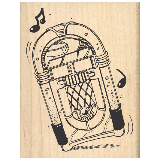 Juke Box Rubber Stamp 2.5" x 3.25" block