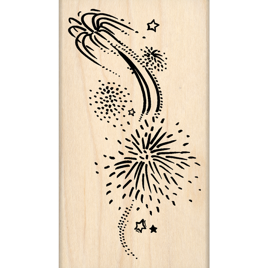 Fireworks Rubber Stamp 2.5" x 4" block