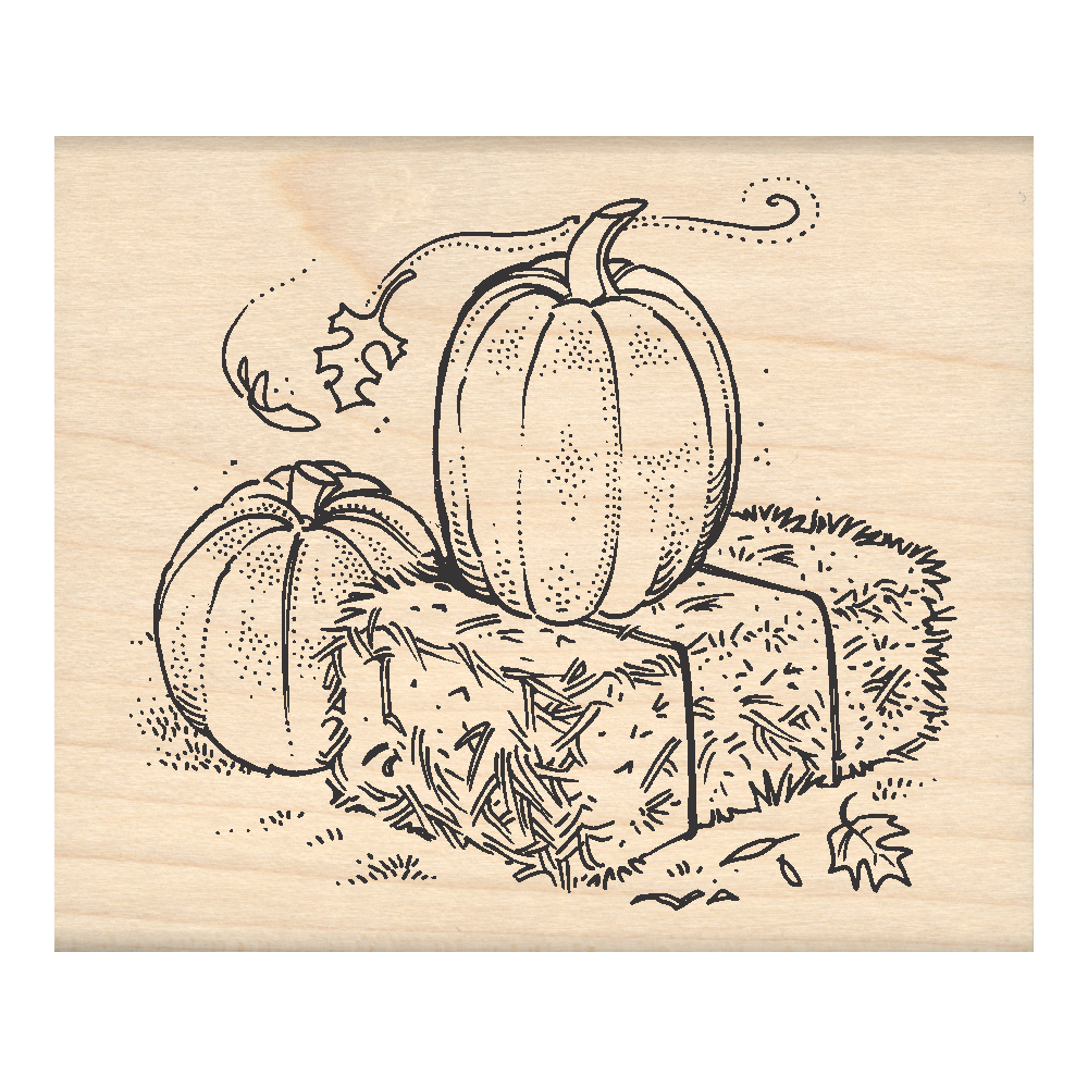 Pumpkins Rubber Stamp 2.5" x 3" block