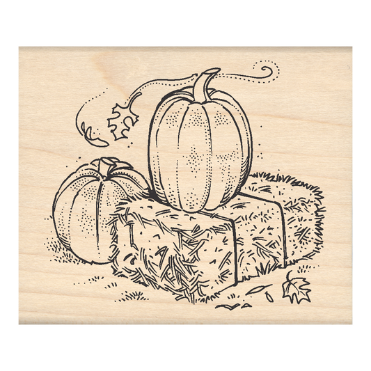 Pumpkins Rubber Stamp 2.5" x 3" block