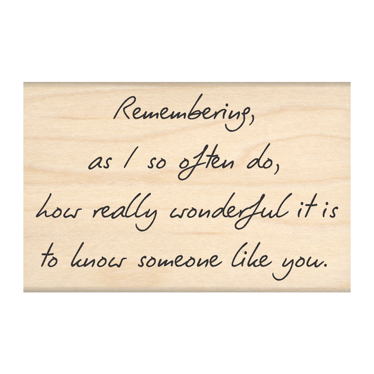 Remembering... Sentiment Rubber Stamp 2.25" x 3.5" block