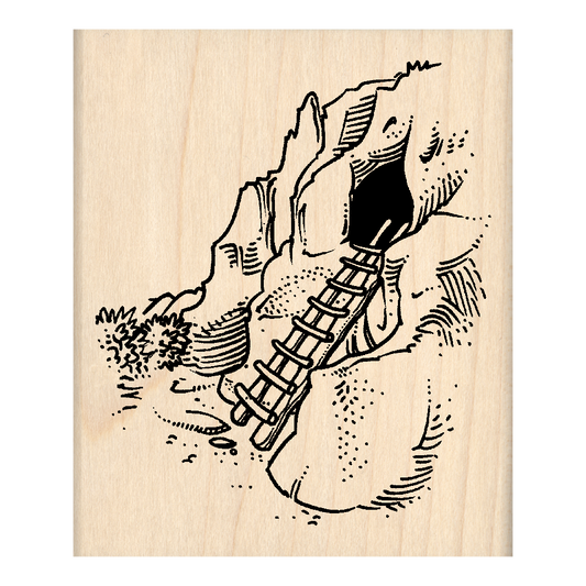 Cave Rubber Stamp 2.5" x 3" block