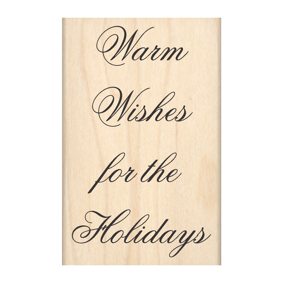 Warm Wishes for The Holidays Rubber Stamp 2.25" x 3.5" block