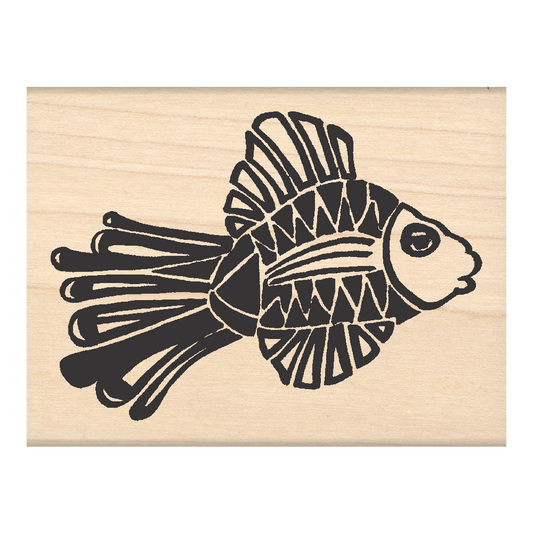 Fish Rubber Stamp 2.25" x 3" block