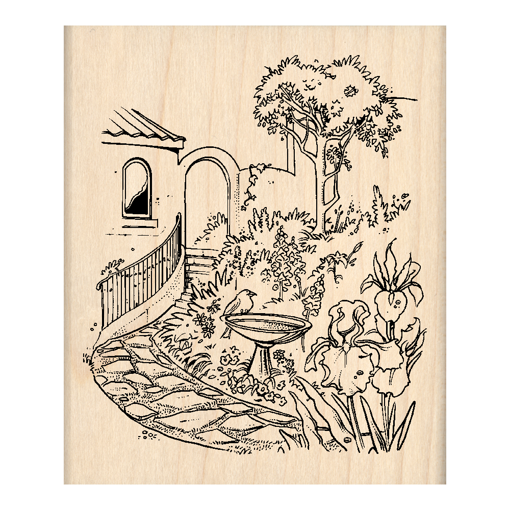 Garden Rubber Stamp 2.5" x 3" block