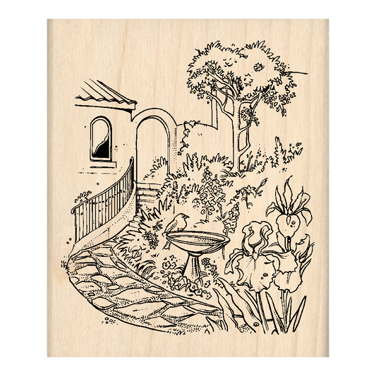 Garden Rubber Stamp 2.5" x 3" block