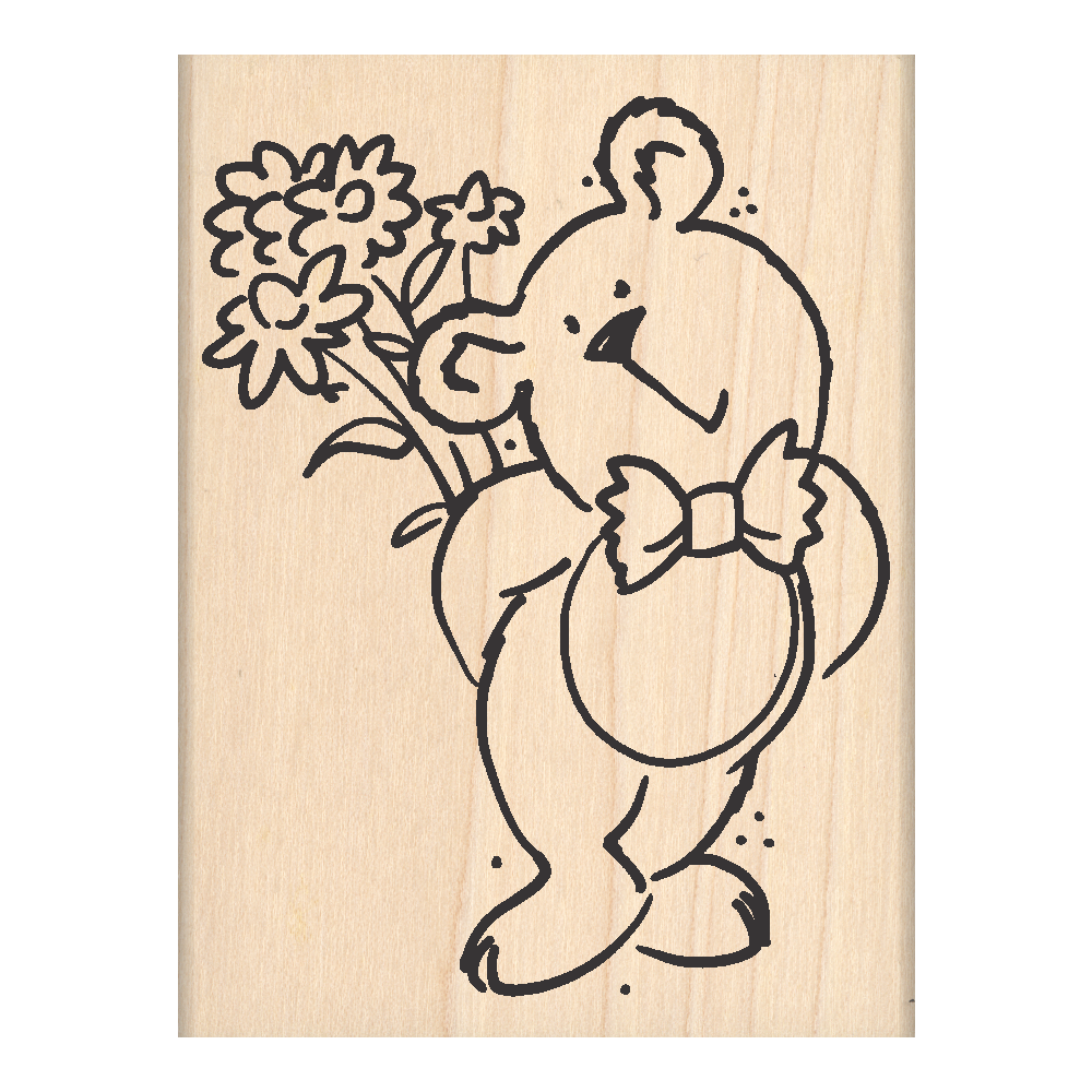 Bear Rubber Stamp 2.5" x 3" block