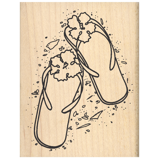 Sandals Rubber Stamp 2.5" x 3.25" block