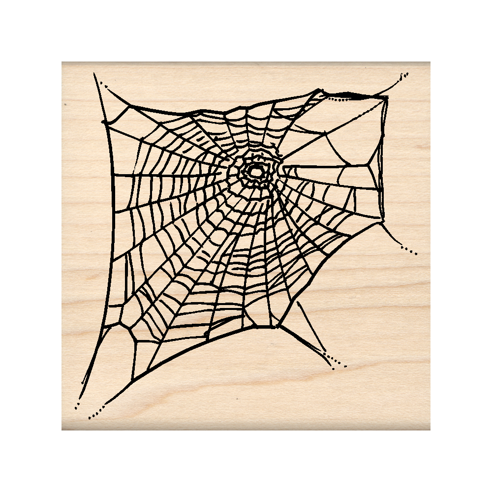 Spider Web Rubber Stamp 3" x 3.5" block