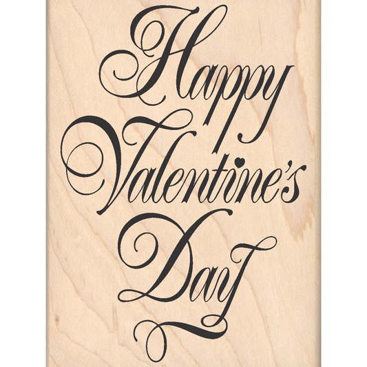 Happy Valentine's Day Rubber Stamp 3" x 5" block