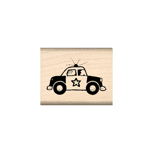 Police Car Rubber Stamp 1" x 1.25" block