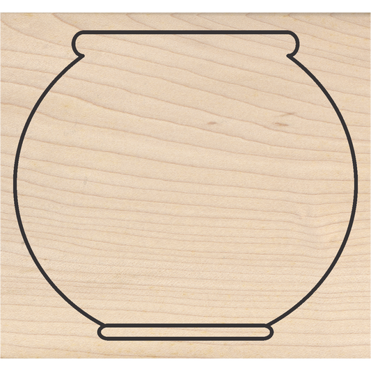 Fish Bowl Rubber Stamp 3.5" x 3.75" block