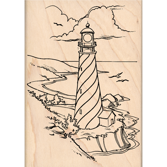 Lighthouse Rubber Stamp 3" x 4.25" block