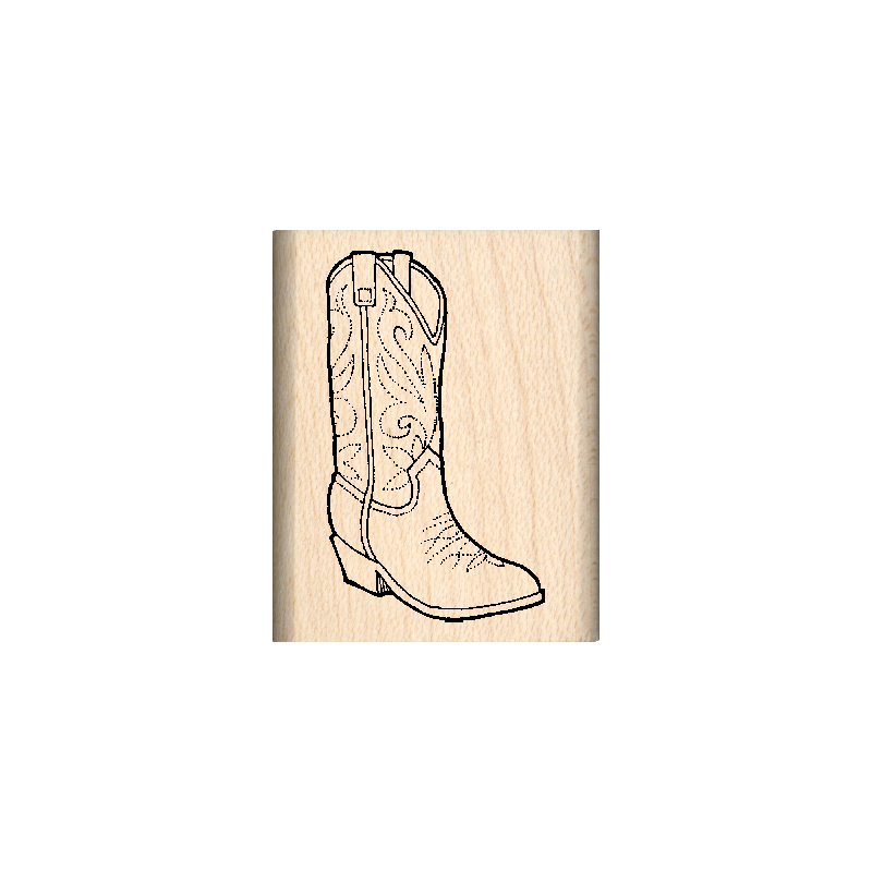 Cowboy Boots Rubber Stamp 1" x 1.25" block