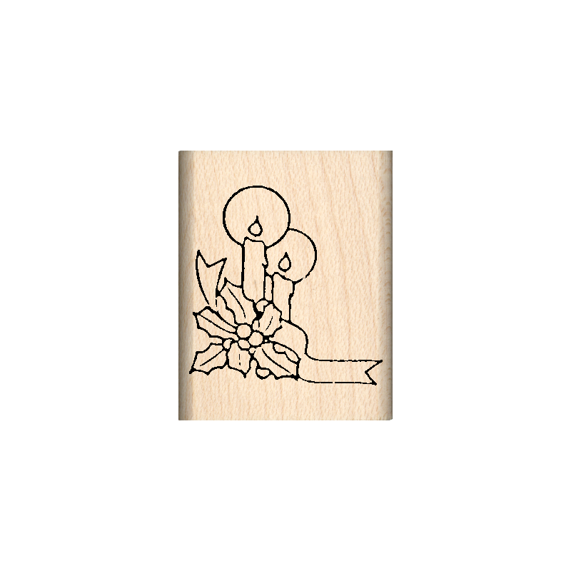 Candles Rubber Stamp 1" x 1.25" block