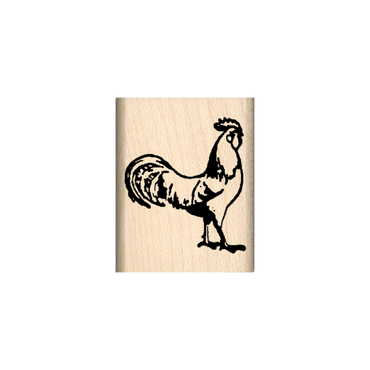 Rooster Rubber Stamp 1" x 1.25" block