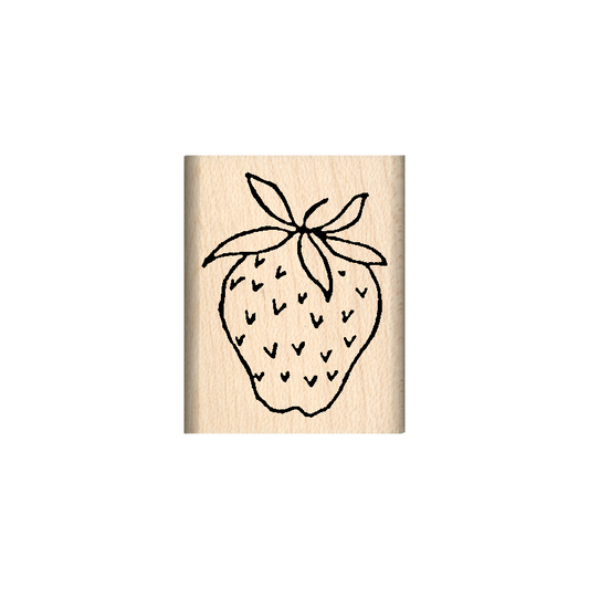 Strawberry Rubber Stamp 1" x 1.25" block