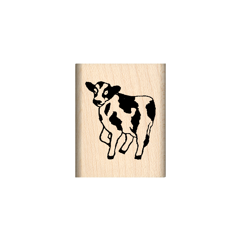 Cow Rubber Stamp 1" x 1.25" block