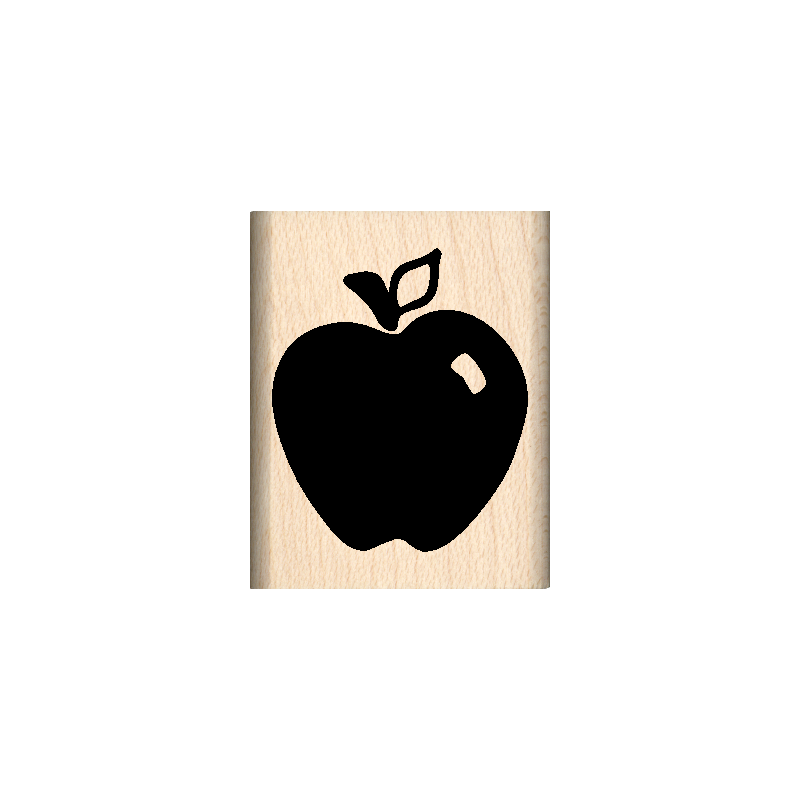 Apple Rubber Stamp 1" x 1.25" block