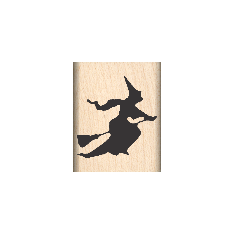 Witch Rubber Stamp 1" x 1.25" block