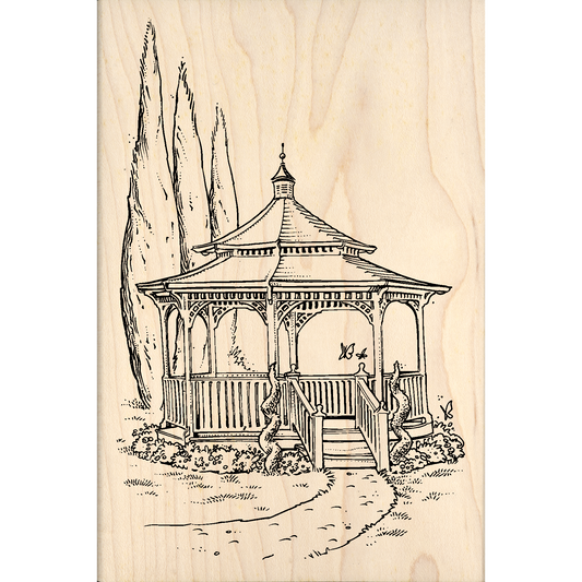 Gazebo Rubber Stamp 4" x 6" block