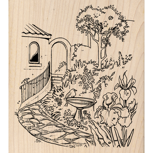 Garden Rubber Stamp 4" x 4.5" block