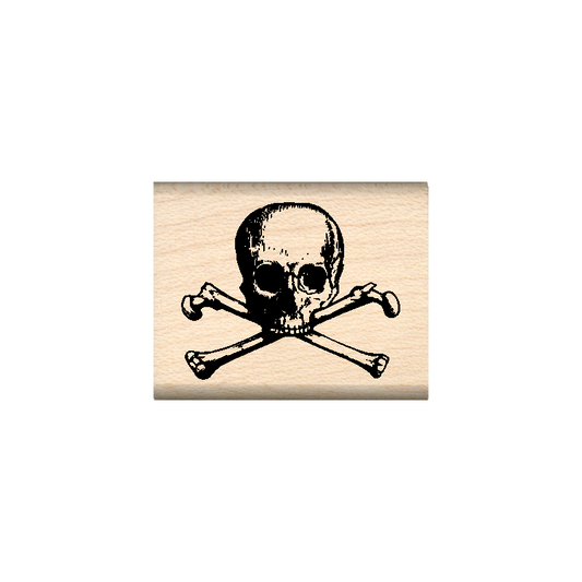 Skull and Crossbones Rubber Stamp 1" x 1.25" block