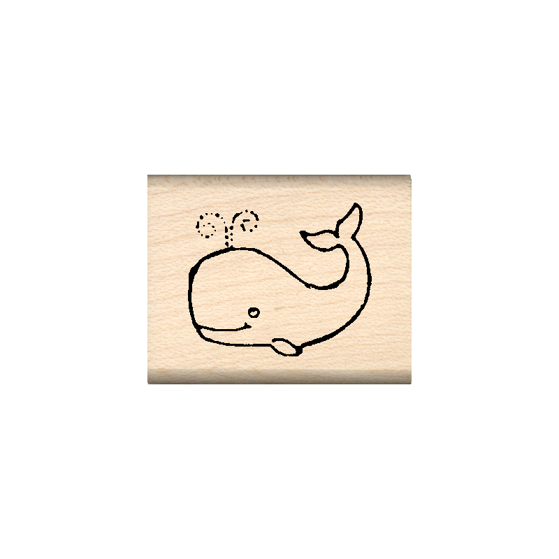 Whale Nautical Rubber Stamp 1" x 1.25" block