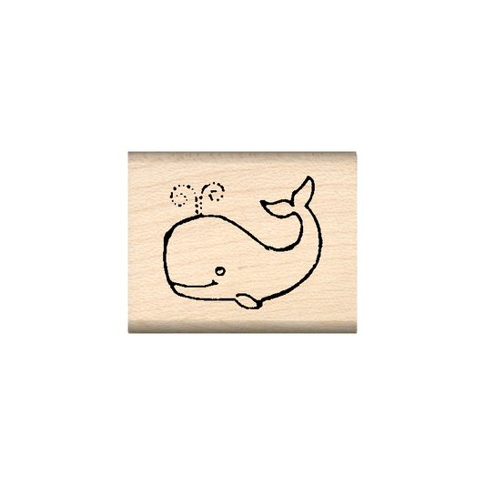Whale Nautical Rubber Stamp 1" x 1.25" block