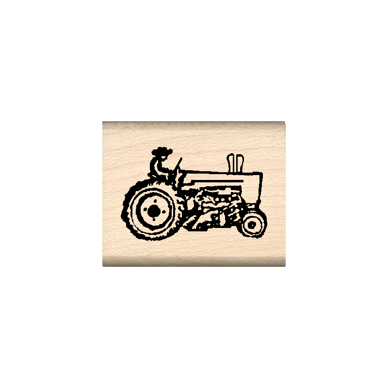Tractor Rubber Stamp 1" x 1.25" block